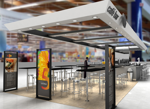 Carrefour cafeteria interiorismo