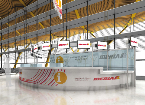 Iberia mostradores T4 barajas interiorismo