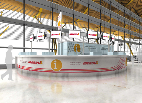 Iberia mostradores T4 barajas interiorismo